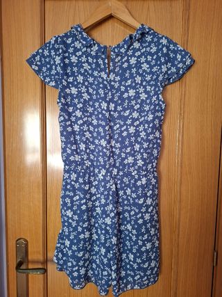 Mono H&M floral azul y blanco