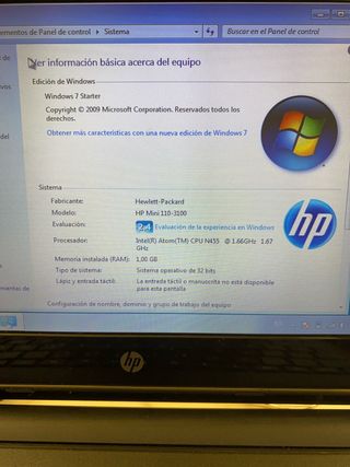 HP Mini 110-3100 Windows 7 Starter