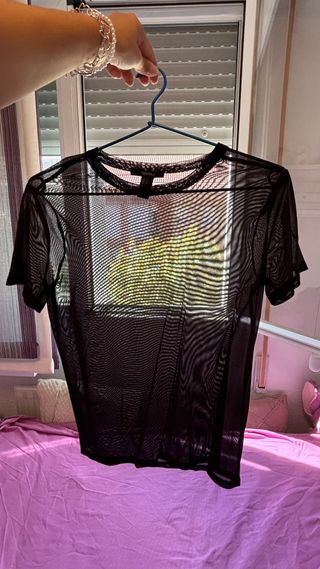 Camiseta Forever 21 Malla Transparente Talla S
