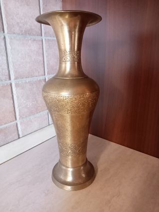 Vaso Ottone Vintage Decorato