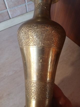 Vaso Ottone Vintage Decorato