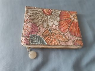 Pochette Portafoglio Tessuto Oro Rosa