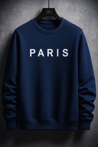 Felpa blu con scritta PARIS