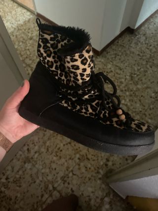 Botas leopardo negras y multicolor