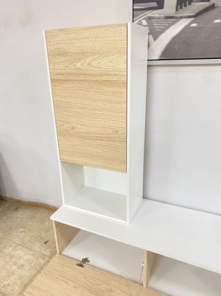 MUEBLE DE TELEVISION CON ESTANTERIA BLANCO CAMBRIA