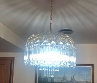 Lámpara de cristal strass dorada funciona