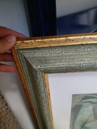 Cornice grezza verde oro