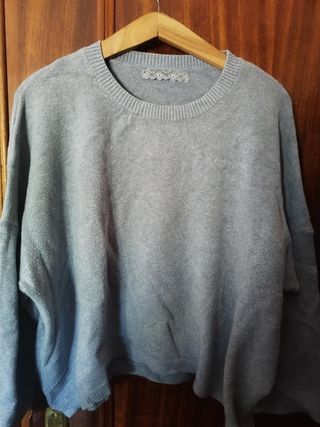 Jersey punto oversize azul
