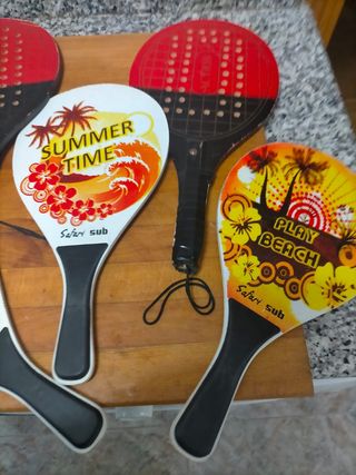 Set di 5 racchette da spiaggia in legno