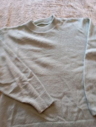 Jersey de lana azul mujer