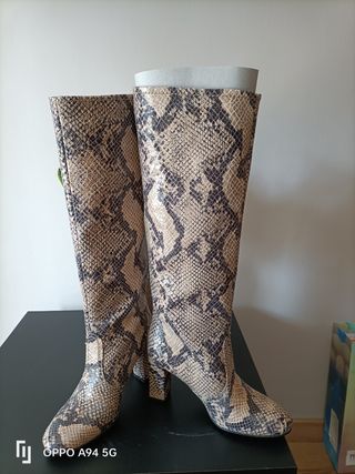 Stivali Trussardi Jeans Pelle Pitonata Marrone