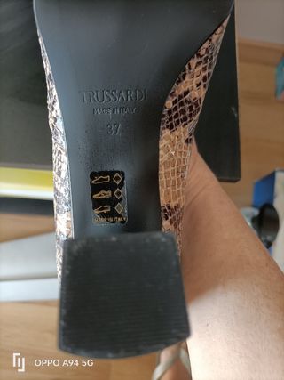 Stivali Trussardi Jeans Pelle Pitonata Marrone