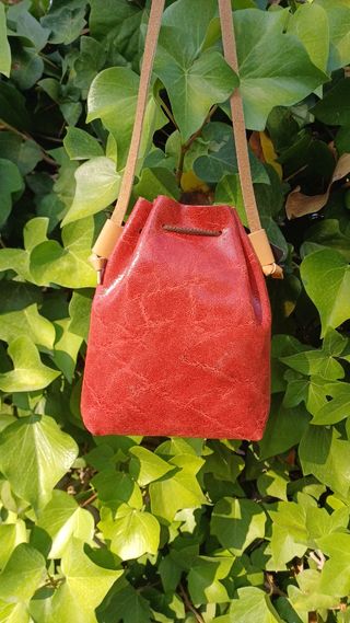 Bolso Saco Piel Ferchi Mujer Bandolera Rojo