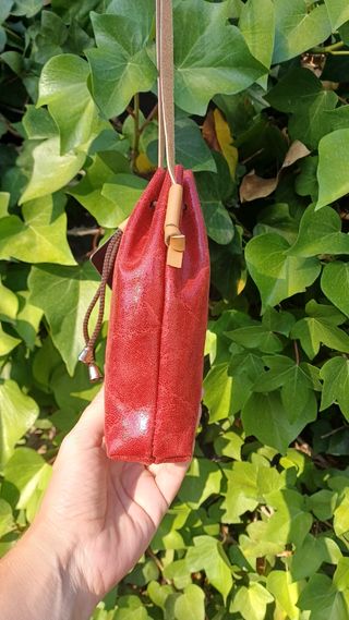 Bolso Saco Piel Ferchi Mujer Bandolera Rojo