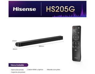 Barra de Sonido Hisense HS205G 120W Dolby