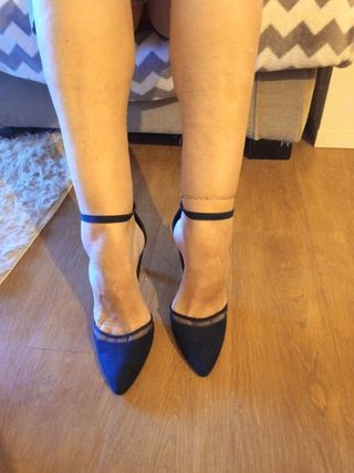 Zapatos Stradivarius Tacon Azul Marino Talla 40