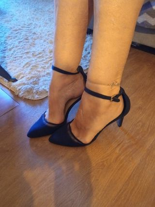 Zapatos Stradivarius Tacon Azul Marino Talla 40