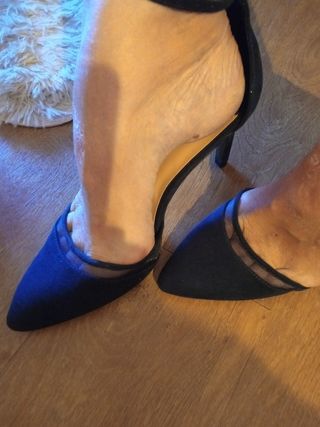 Zapatos Stradivarius Tacon Azul Marino Talla 40