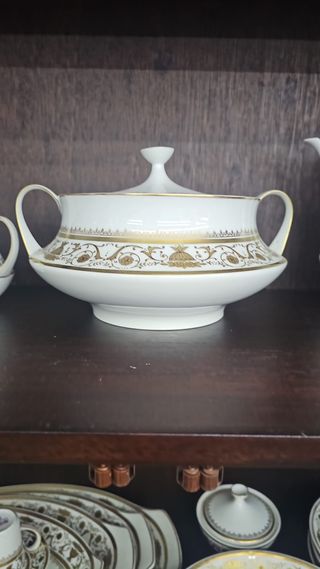 Vajilla Antigua Santa Clara Porcelana Dorada