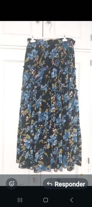 Falda larga estampada floral