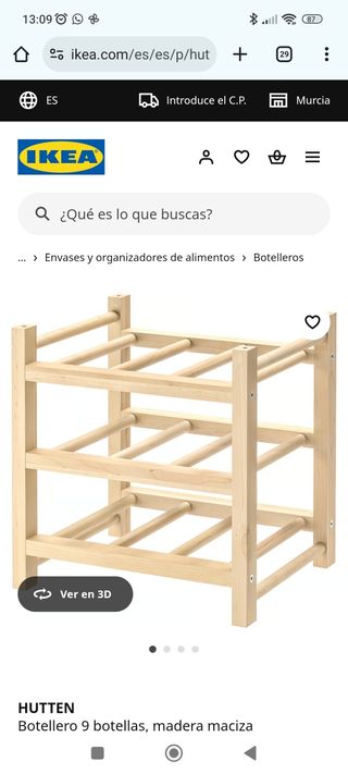 Botellero de madera maciza
