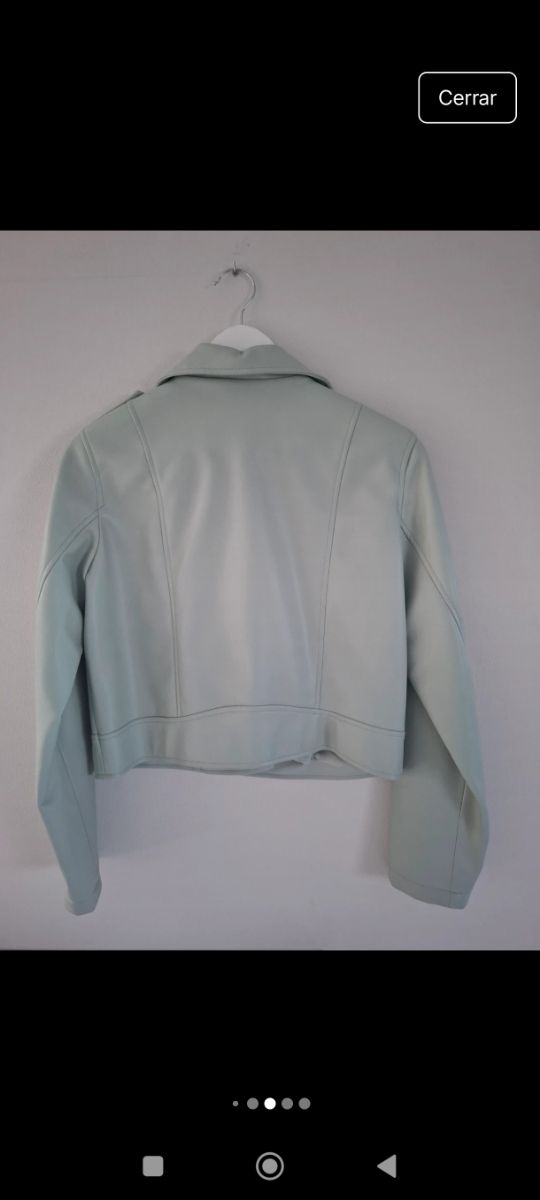 Cazadora Biker Zara turquesa Talla M