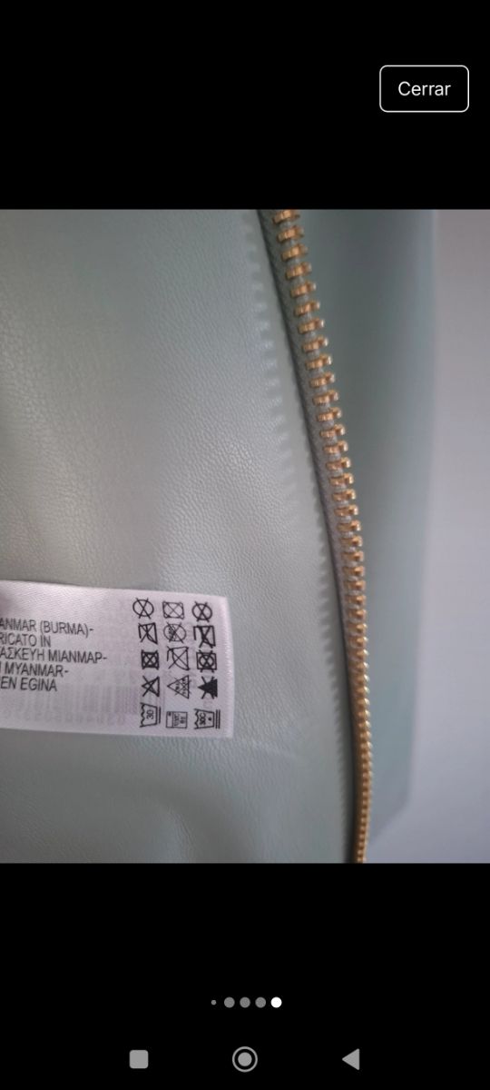 Cazadora Biker Zara turquesa Talla M