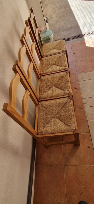 Sillas de madera y yute (4 unidades)