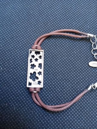 Pulsera Plata 925 con Cuerda Marrón