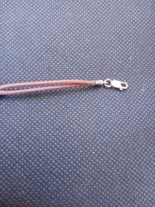 Pulsera Plata 925 con Cuerda Marrón
