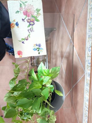 Mesa de centro decorativa con flores