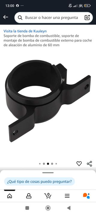 Soporte Bomba Combustible Aluminio 60mm