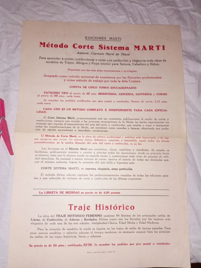 Libro Método Corte Sistema Martí Modistería