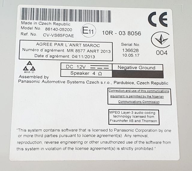 Radio Toyota Touch + Marco Negro