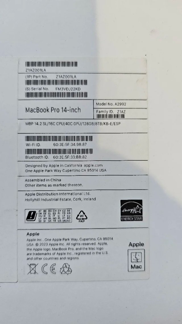 MacBook Pro 14 Plata M3 Max