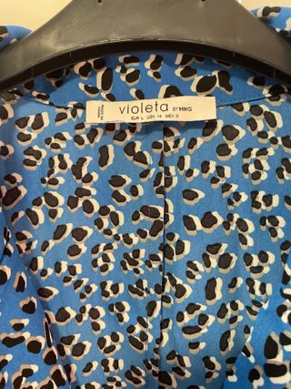 Blusa Violeta Estampada Azul Multicolor