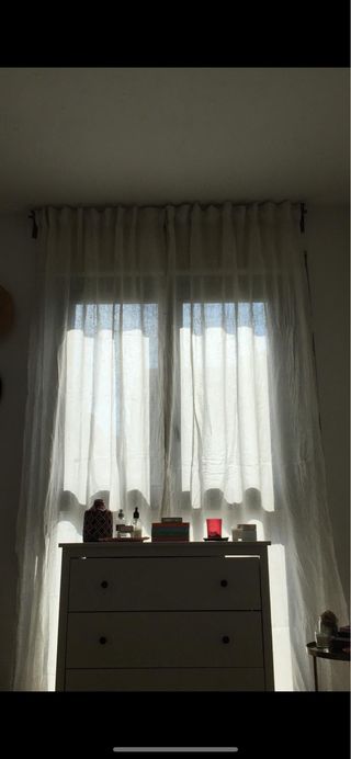 Cortinas Ikea Beige Lino y riel