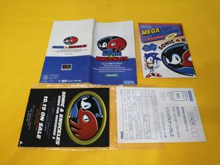 SONIC & KNUCKLES SEGA Mega Drive / GENESIS REG CAR