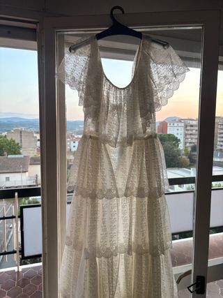 Vestido de encaje blanco talla única