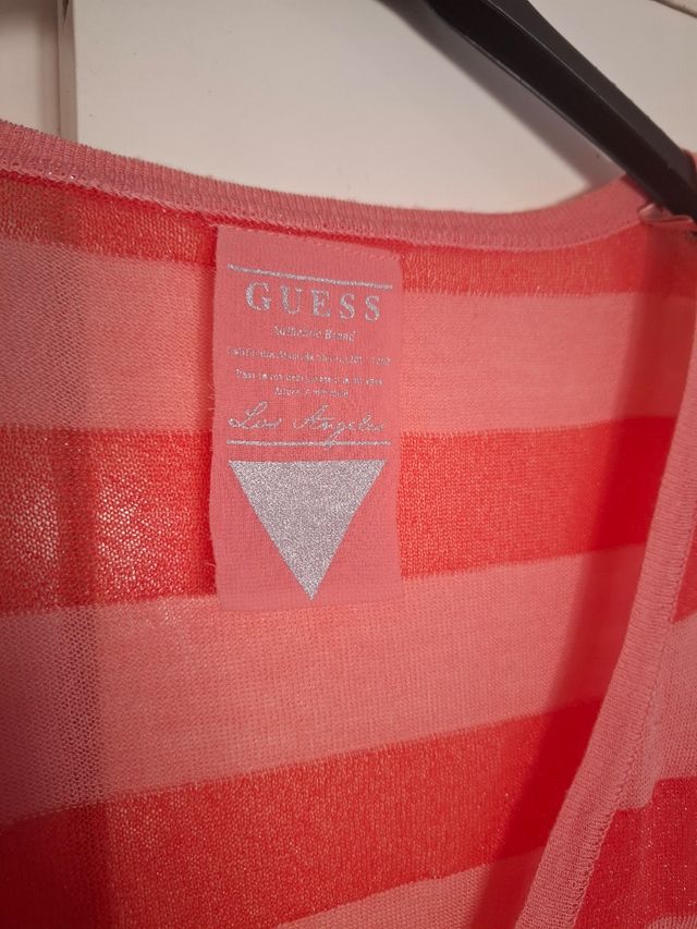 Cardigan Guess Rayas Coral Talla XS