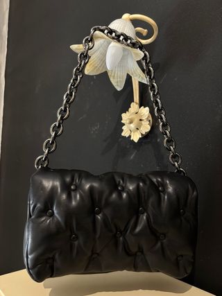 Borsa in pelle trapuntata Zara nera
