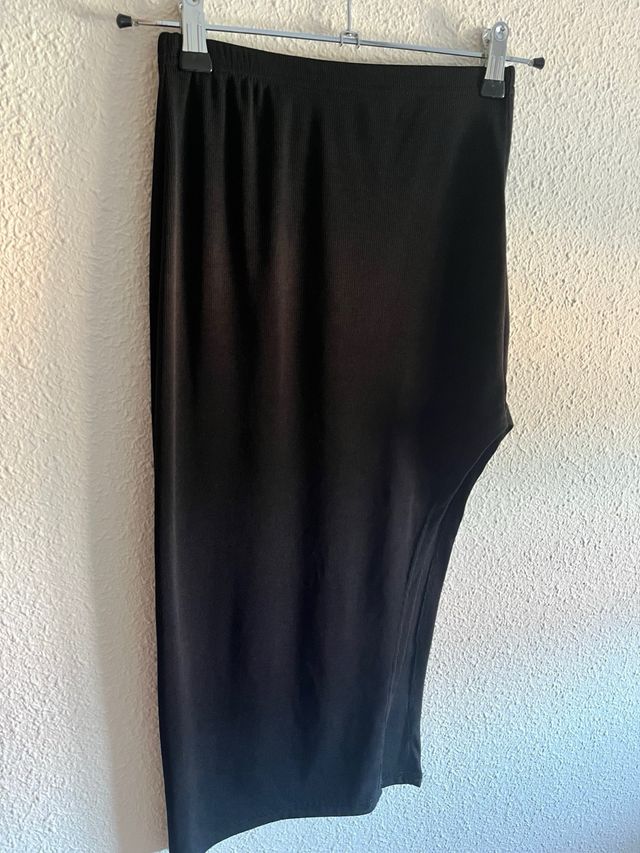 Falda larga negra Shein