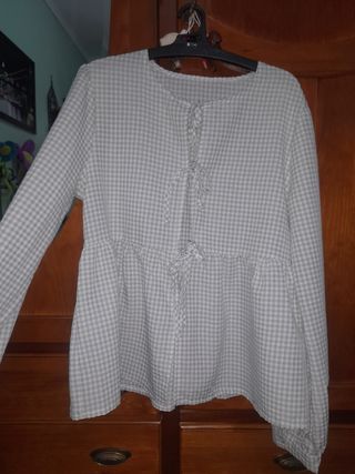 Camisa cuadros vichy verde y blanco