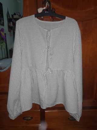 Camisa cuadros vichy verde y blanco