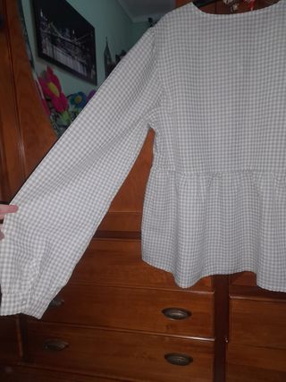 Camisa cuadros vichy verde y blanco