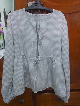 Camisa cuadros vichy verde y blanco