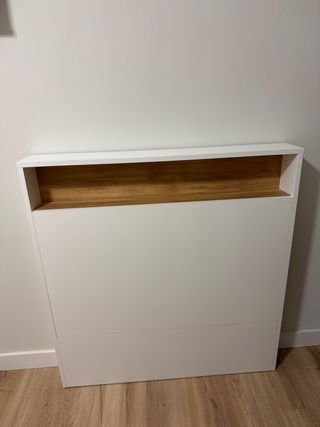 Cabecero Cama 105cm Blanco y Madera.