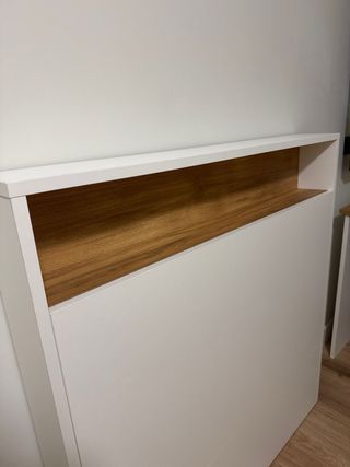 Cabecero Cama 105cm Blanco y Madera.