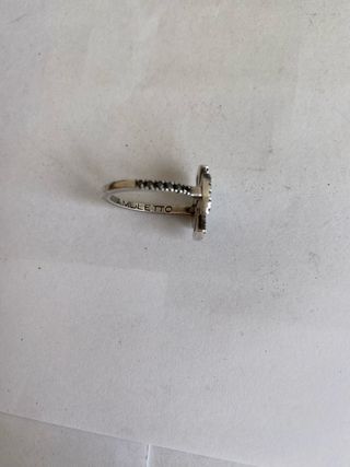 Anillo Plata y Brillantes Cruz