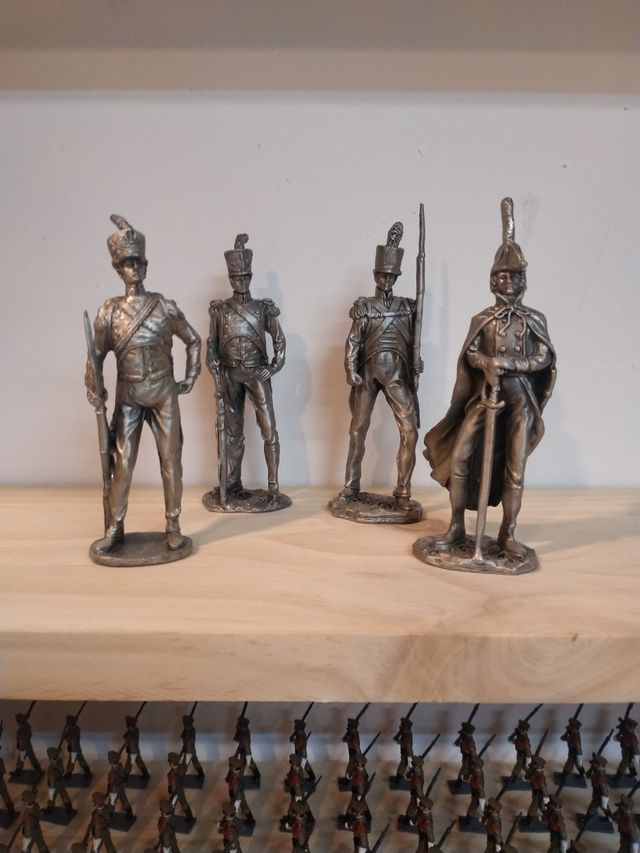 Lote 4 soldados 90mm aleación metal